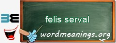 WordMeaning blackboard for felis serval